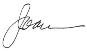 Joan Mathison signature